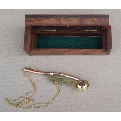 Nautical Boatswain Whistle in a wooden box