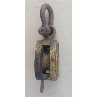 Vintage Wooden Double Pulley