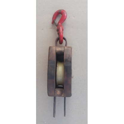 Vintage Wooden Single Pulley