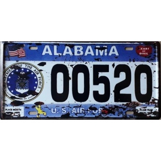 Alabama State Of America Metal License Plate