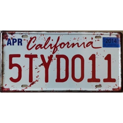 California State Of America Metal License Plate