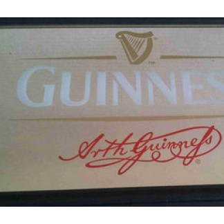 Guinness  framed bar mirror. 32 x 22cm.