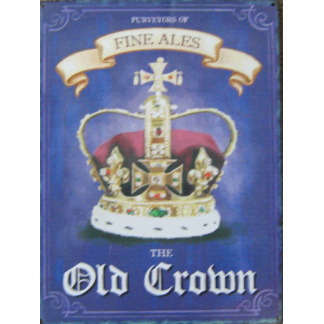 Old crown beer metal sign