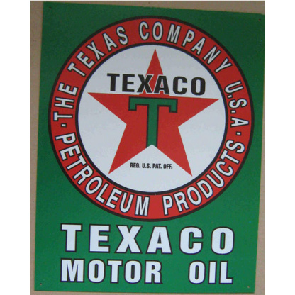 OT1a.Texaco motor oil vintage style metal sign. 40 x 31cm.
