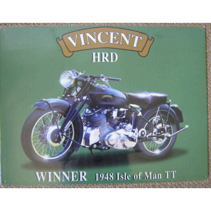 MC1a.Vincent HRD motor cycle metal sign. 40 x 30cm.
