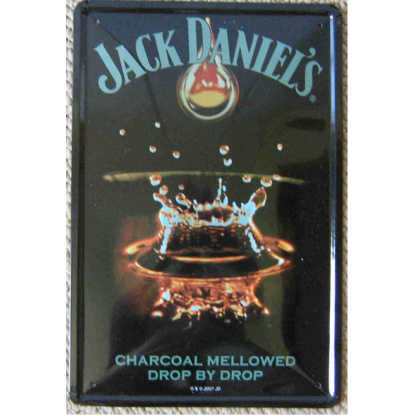 JD1a.Jack Daniels drop by drop metal sign. 30 x 20cm.