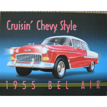 C1a.Chevy. Cruisin' Chevy style vintage style metal sign.