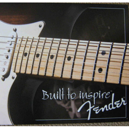 M2a.Fender Built to inspire. Retro metal sign. 40 x 30cm .