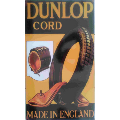 Dunlop tyres.   Big.  Vintage style, metal sign. 68 x 43cm