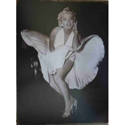 M5a. Marilyn Monroe vintage, retro style distressed metal sign.