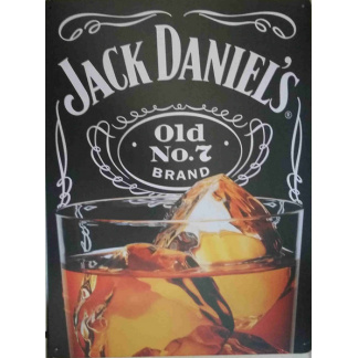JD1a.  Jack Daniel's. Distressed metal sign. 41 x 30 cm.