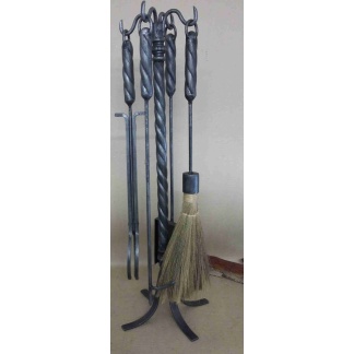 5pcs Twist Wrought Iron Companion set with African broom