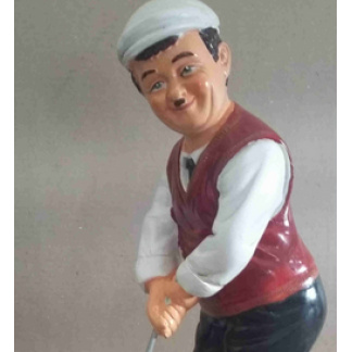 Golfer figurine. 40 cm high x 18 cm wide x 11cm deep.