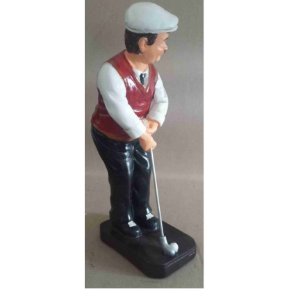 Golfer figurine. 40 cm high x 18 cm wide x 11cm deep.