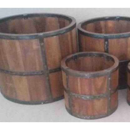 OR1a.  Wooden grain measuring cylinders.