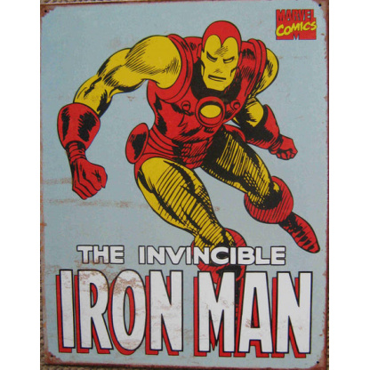 Iron man comics metal sign.