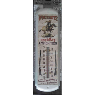 Winchester metal thermometer. 44 x 13cm.