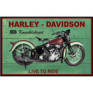 Ha1a.   Harley Davidson.   Big. Distressed vintage style, metal sign.