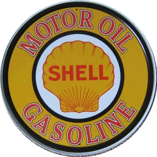 Shell motor oil round vintage style metal sign.
