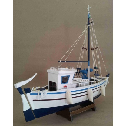 Pre-built model Greek fishing boat, great detail.