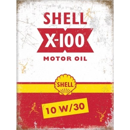 Shell motor oil metal sign