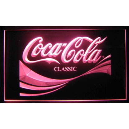 Coca-Cola Classic neon sign.