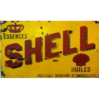 Shell oil metal sign
