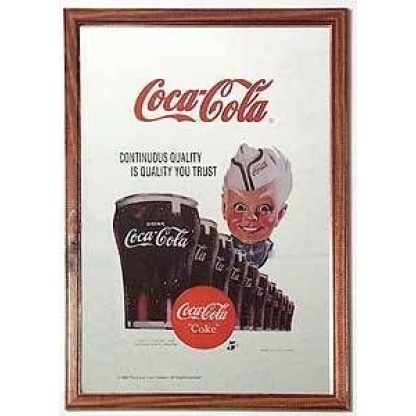 Coca-Cola framed bar mirror