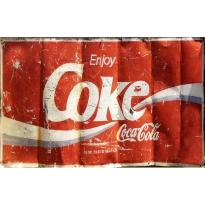 Coca-Cola distressed metal sign