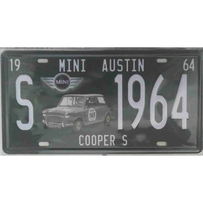 Mini Cooper metal license plate