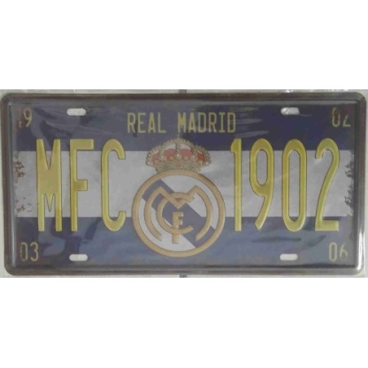 Real Madrid metal license plate