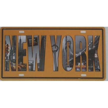 New York metal license plate