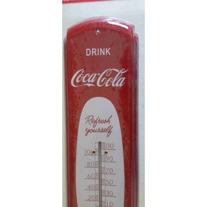 coca-cola tin thermometer