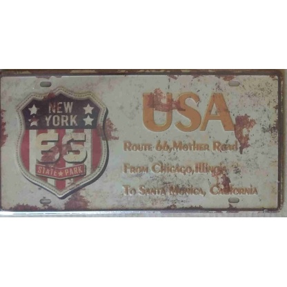 New York metal sign license plate