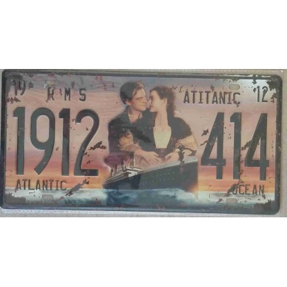 Atlantic metal sign license plate