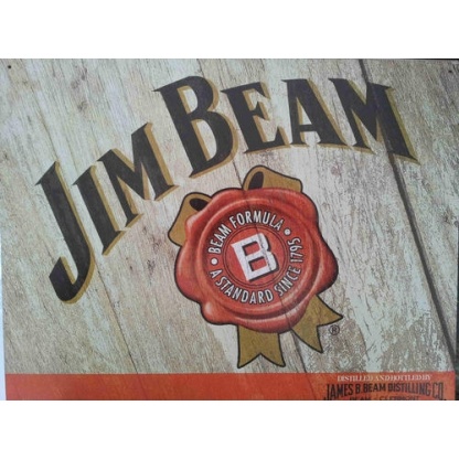 Jim Beam tin sign