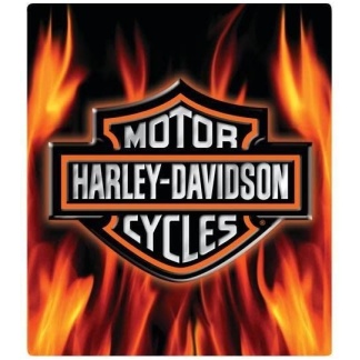Harley-Davidson embossed fire  metal sign