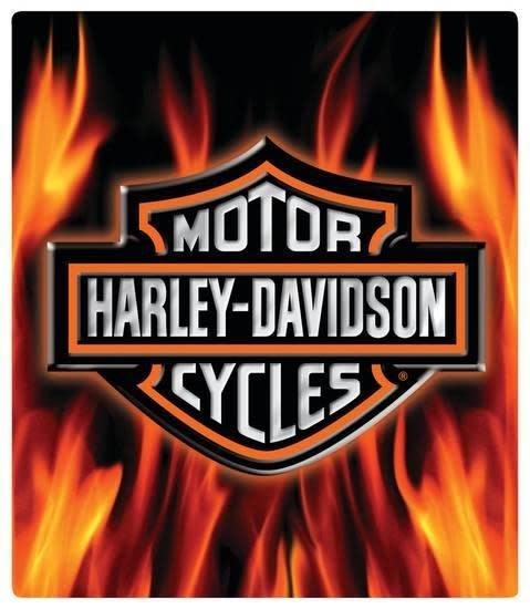 Harley-Davidson fire embossed metal sign