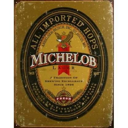Michelob Lager beer metal sign