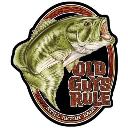 Old guys rule bass fishing tin sign