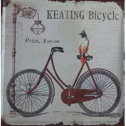 Keating bicycle metal sign