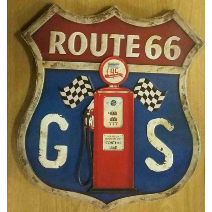 Gasoline Route 66 metal  sign