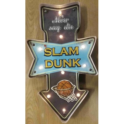 Slam dunk metal light sign