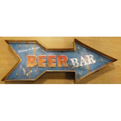 Beer metal light sign