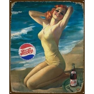 Pepsi-Cola. Vintage metal sign