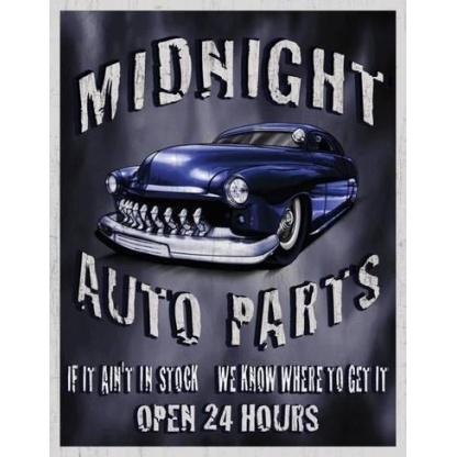 Midnight Auto Parts vintage  metal sign