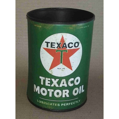 Texaco motor oil tin.