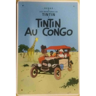 Tintin Au Congo comics metal sign.
