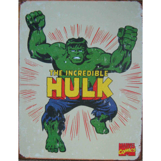 Hulk vintage retro comic metal sign.