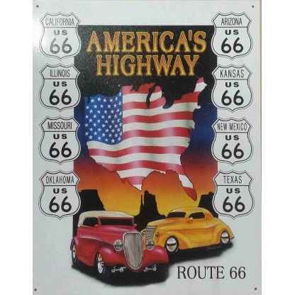 Route 66 America's Highway metal sign